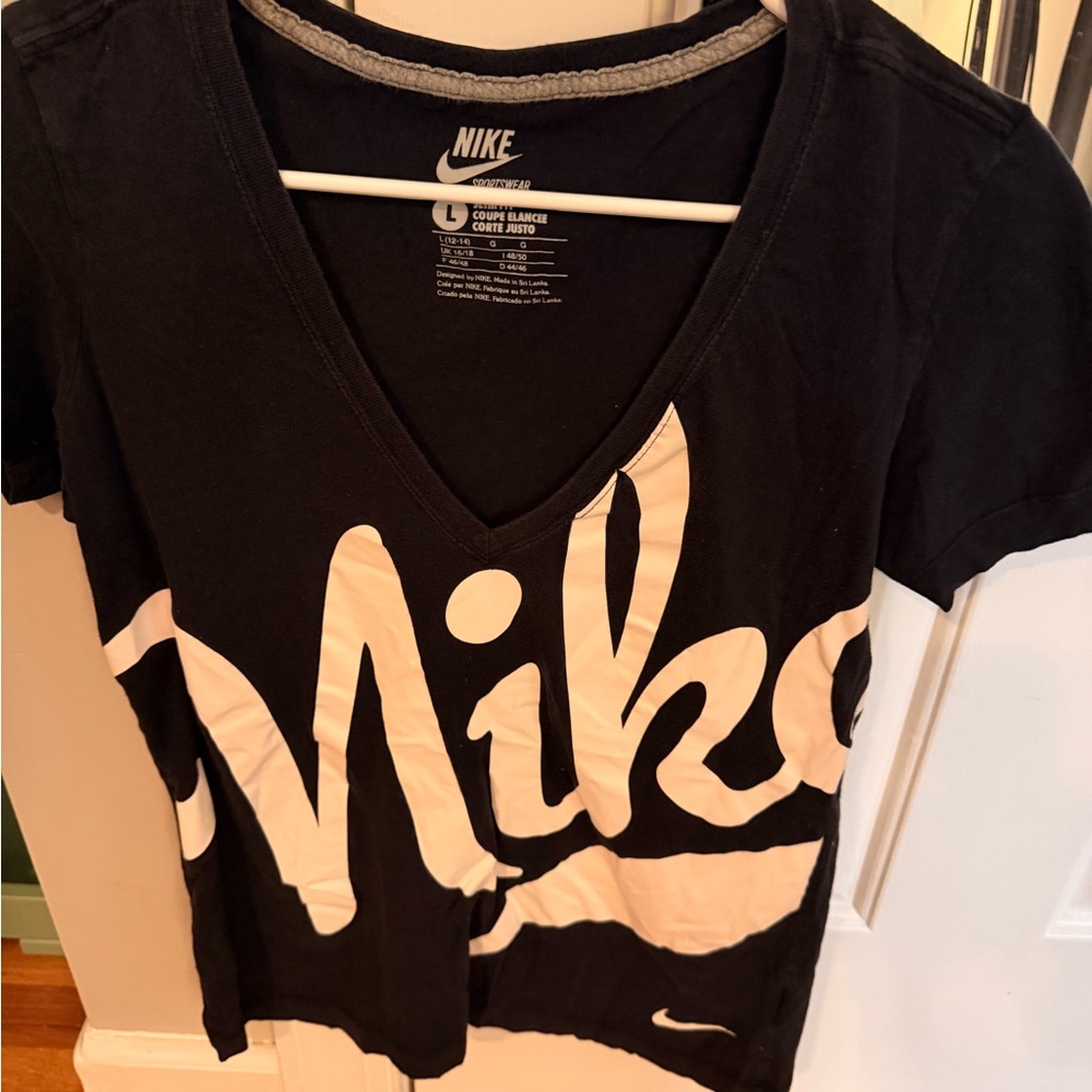 Nike Women's Black and White Graphic Tee